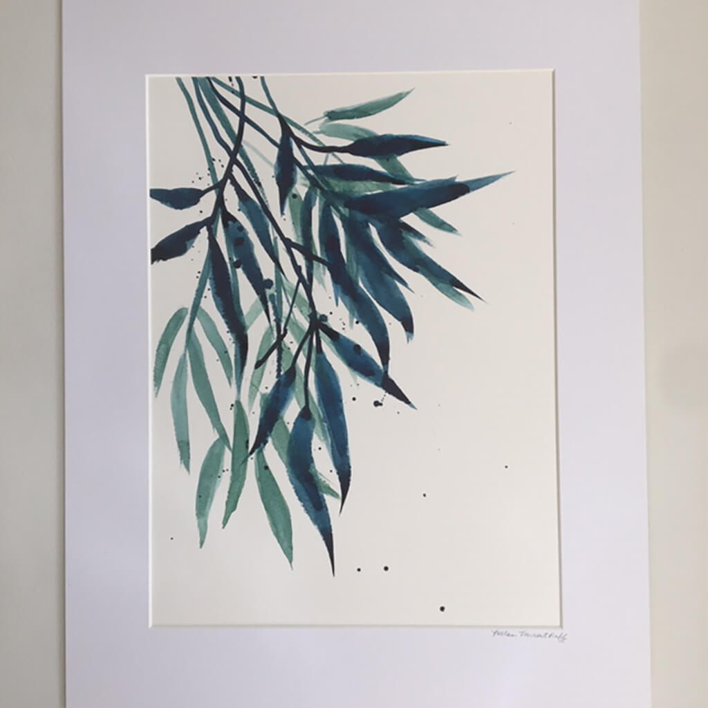 Blue Leaves by Helen Trevisiol Duff Watercolour Giclee Print