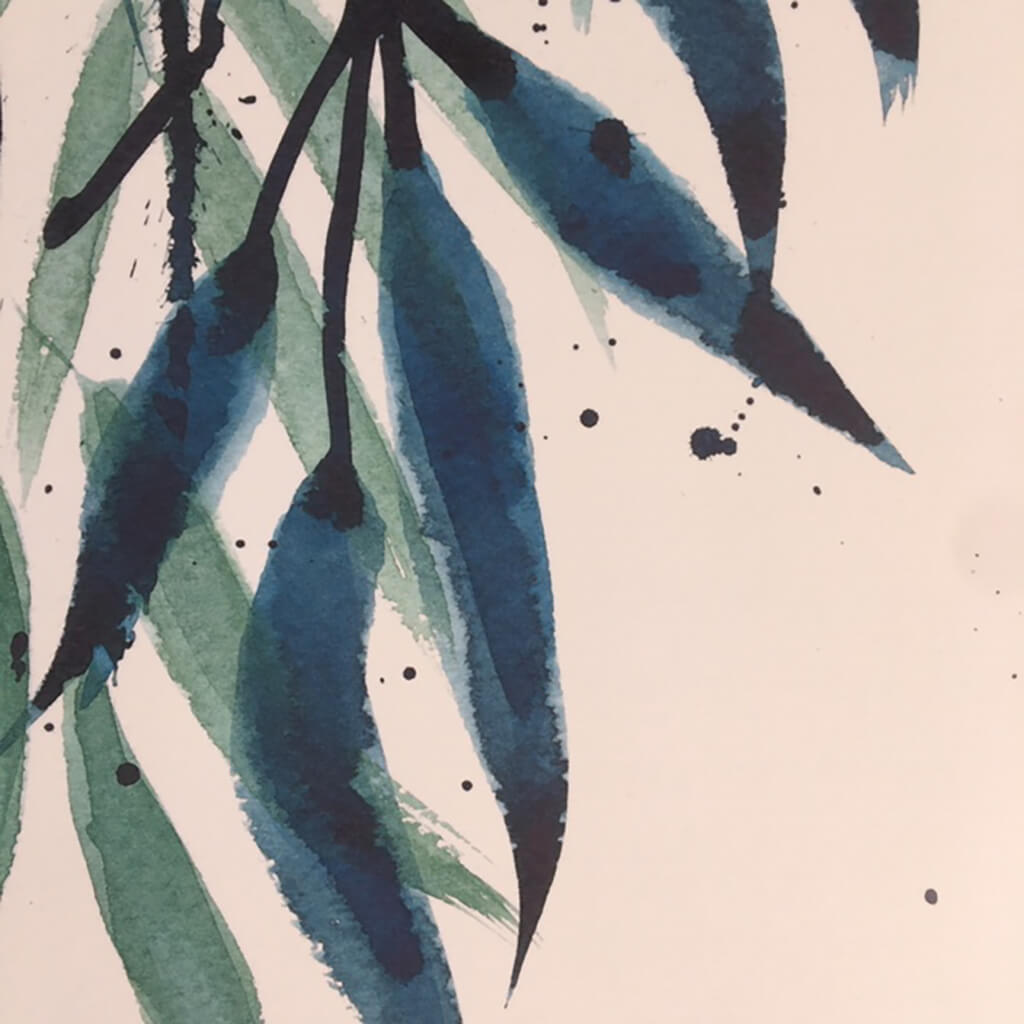 Blue Leaves by Helen Trevisiol Duff Watercolour Giclee Print