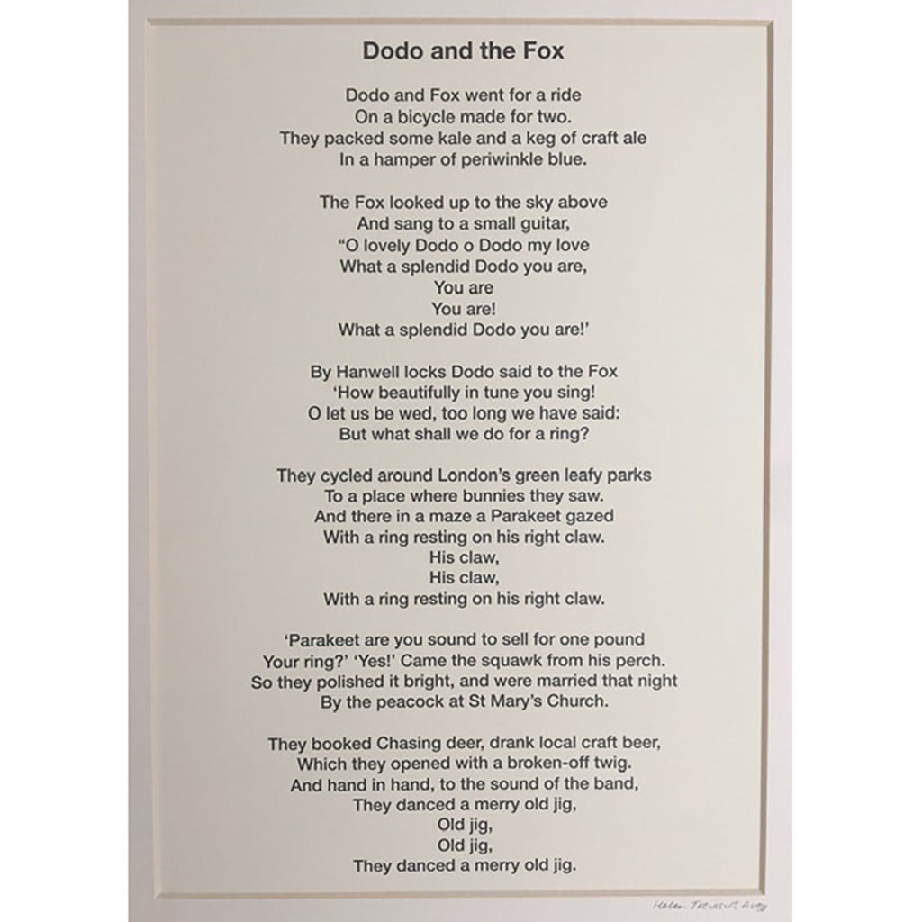 Dodo and the Fox Poem by Helen Trevisiol Duff