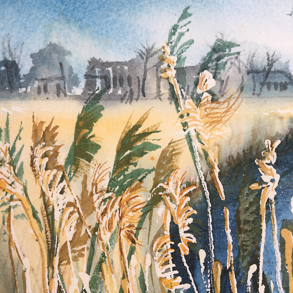Reeds Along The River by Helen Trevisiol Duff giclée print detail reeds
